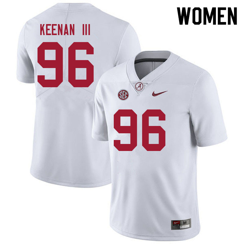Alabama Crimson Tide Women's Tim Keenan III #96 White NCAA Nike Authentic Stitched 2021 College Football Jersey MI16W48UZ